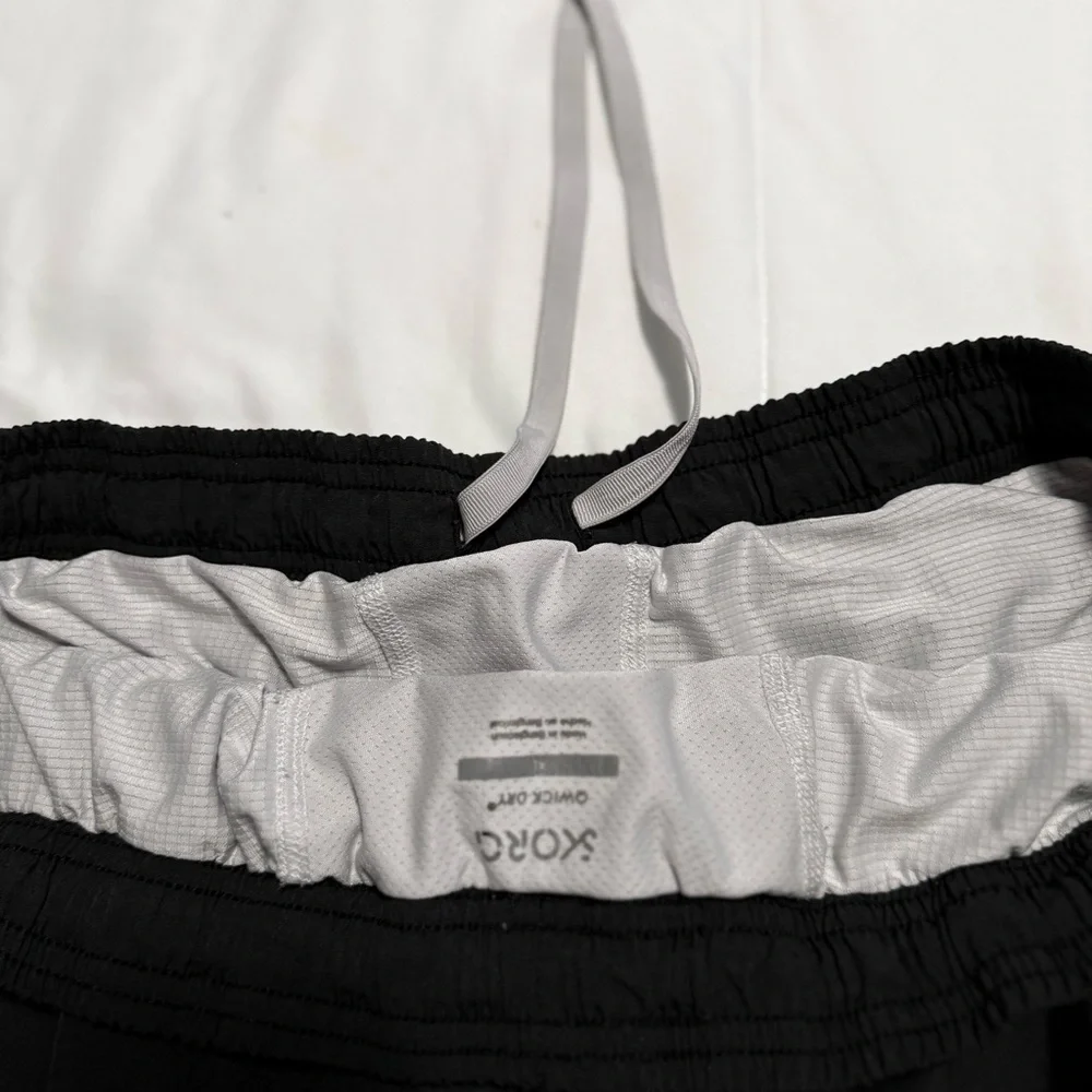 Skora Integral Running Shorts Men’s XL Black 7” Inseam Lined Zip Pocket